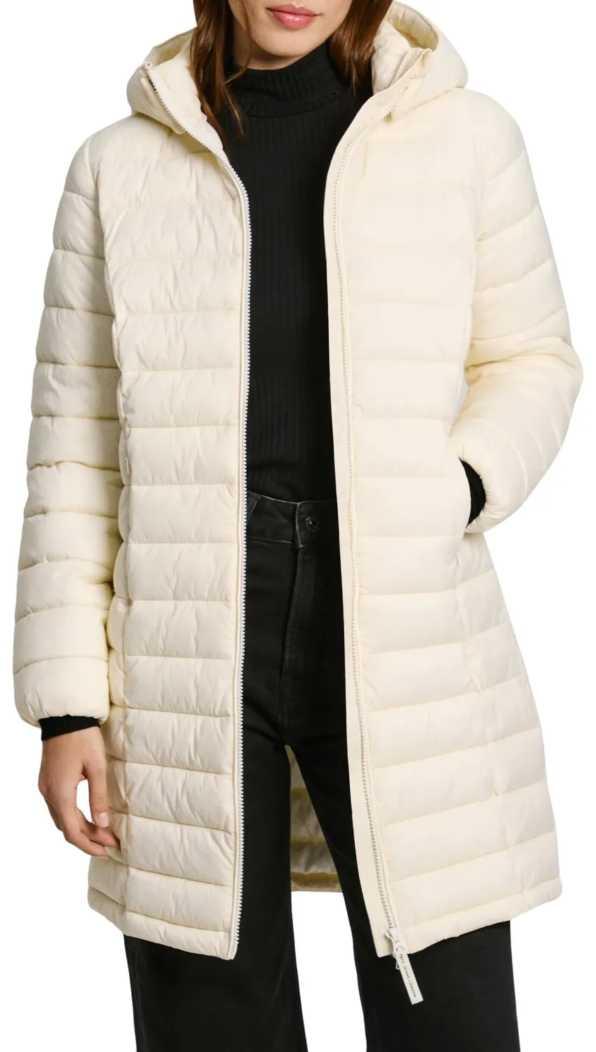 Pepe Jeans Ammy Long piumino donna lungo nero imbottito Sorona