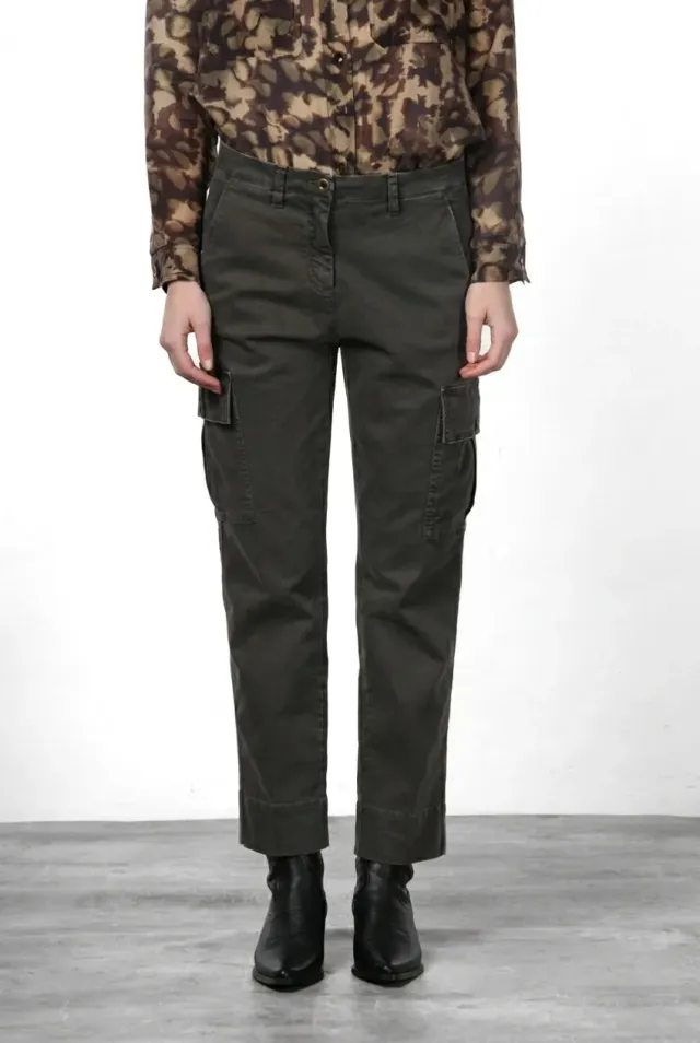 Mason's Marlene Cargo donna verde carrot fit cotone