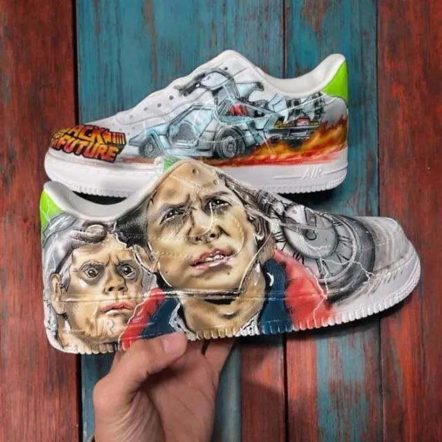 Nike Air Force 1 Ritorno al Futuro sneakers custom dipinte