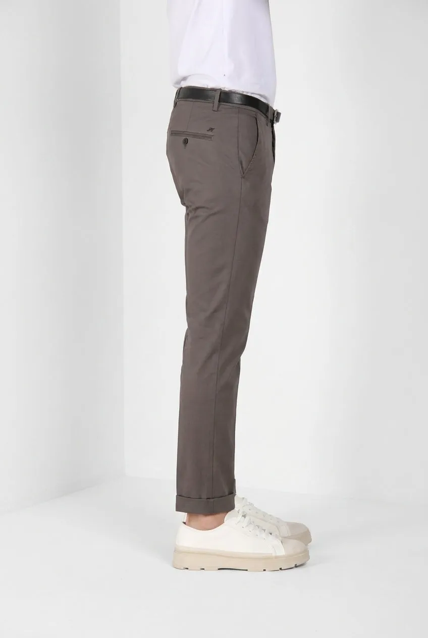 Mason's Torino Travel Chino Uomo Slim Grigio Scuro Stretch