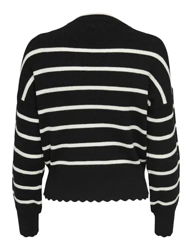 Only Onlibi Pullover Donna Nero a Righe M