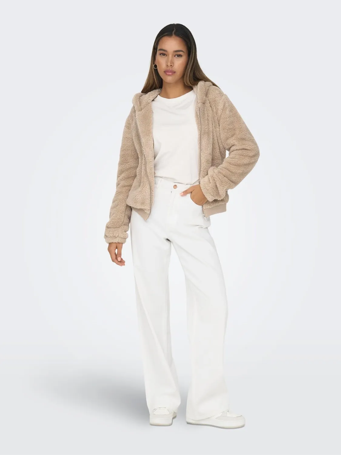 ONLY Onlnewanna Teddy giacca donna pile effetto agnello