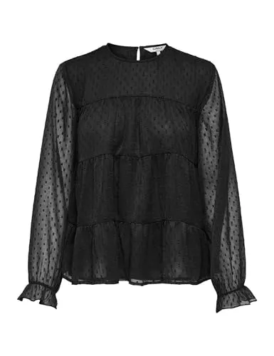 ONLY Onleliza Life LS Dobby Top Wvn camicia donna M