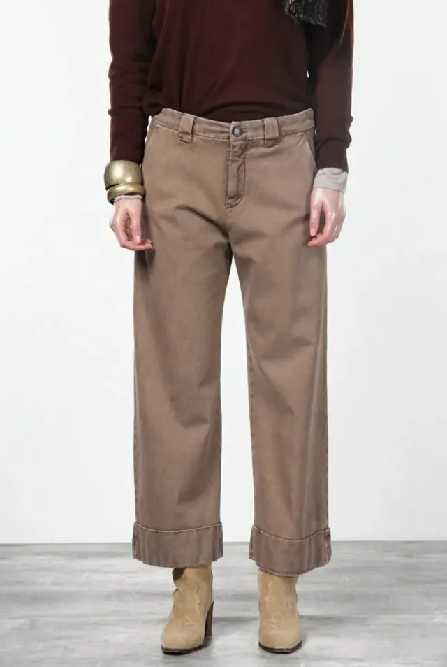 Mason's New York Studio Crop chino donna beige scuro straight fit