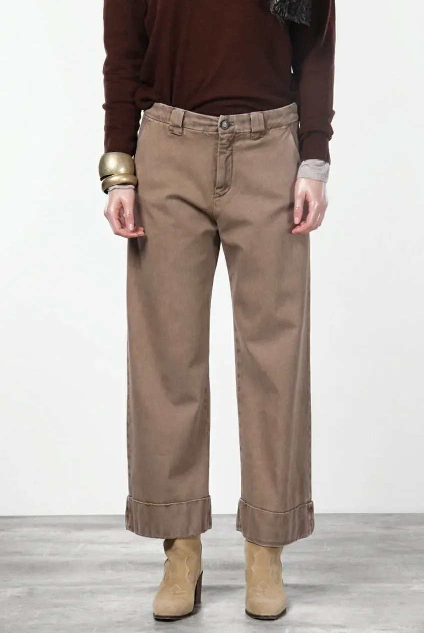 Mason's New York Studio Crop chino donna beige scuro straight fit