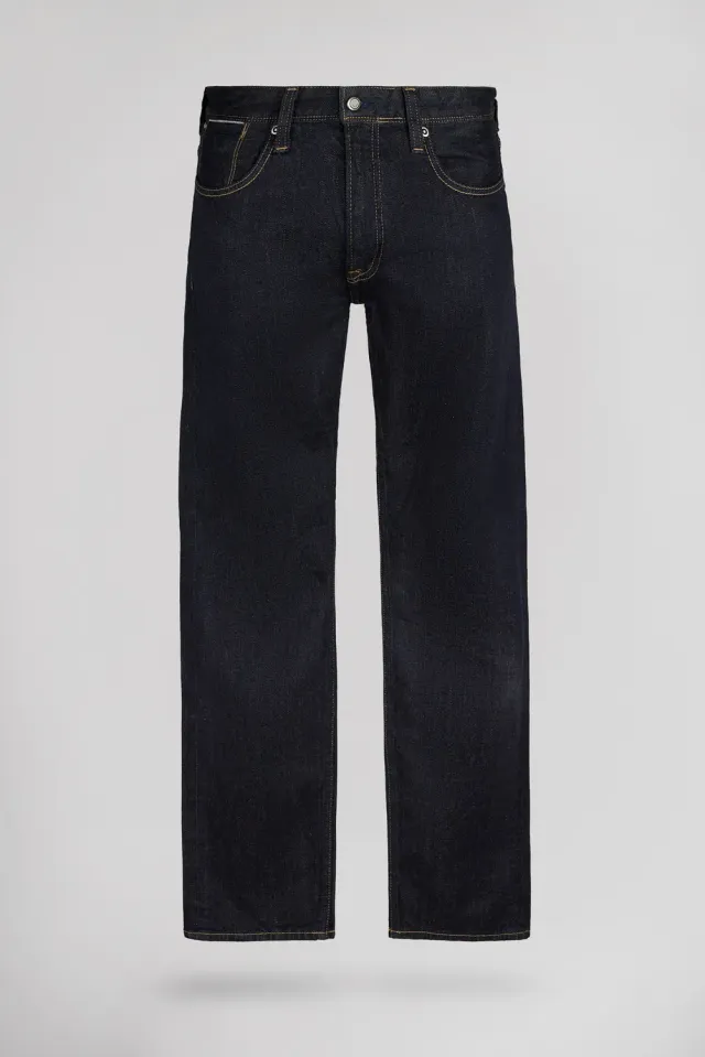 Teddy Smith Reg Selvedge L32 jeans dritti dark blue uomo