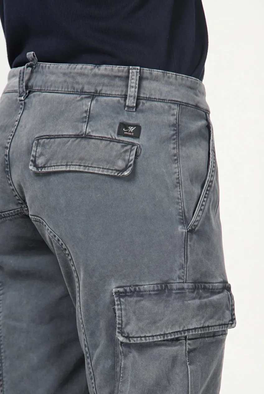 Mason's Chile pantalone cargo uomo gabardina grigio scuro slim