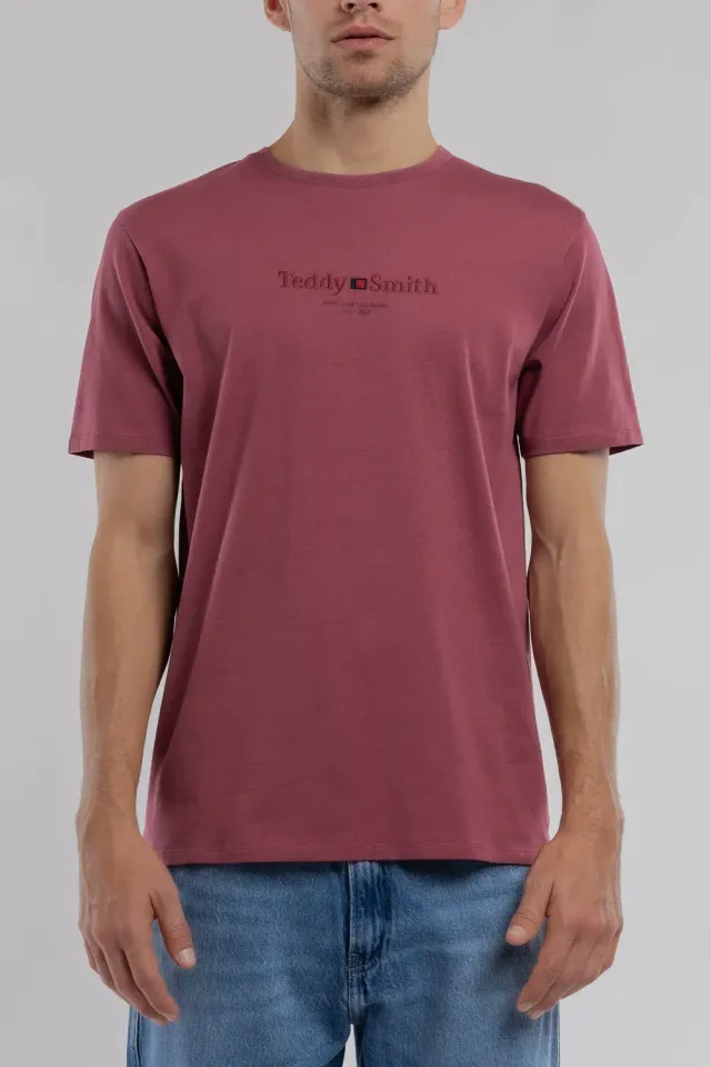 Teddy Smith T-Jim MC maglietta uomo lampone