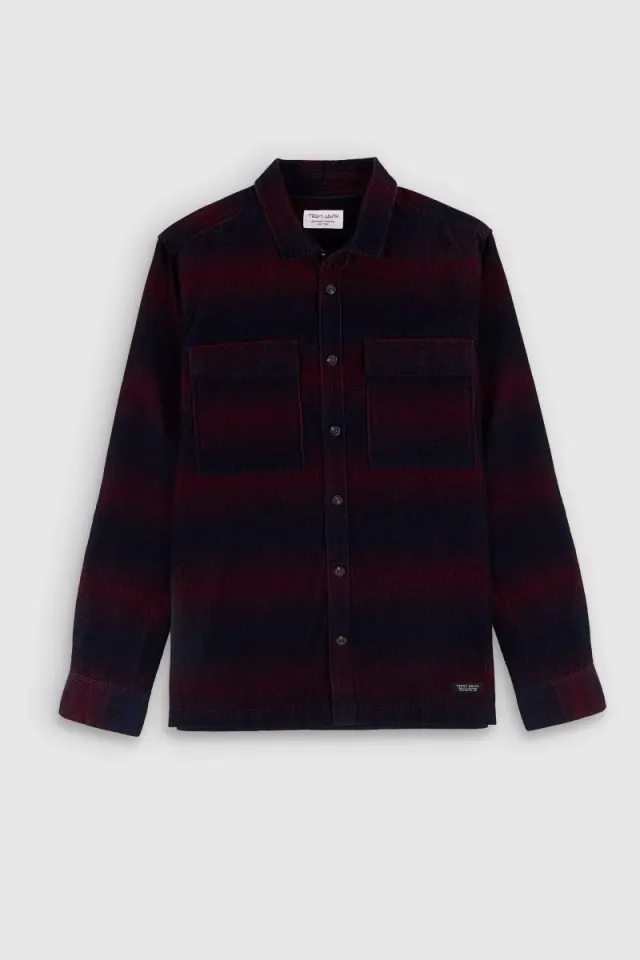 Teddy Smith C-Toren Camicia Uomo Blu Navy Velluto