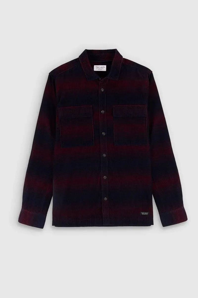 Teddy Smith C-Toren Camicia Uomo Blu Navy Velluto