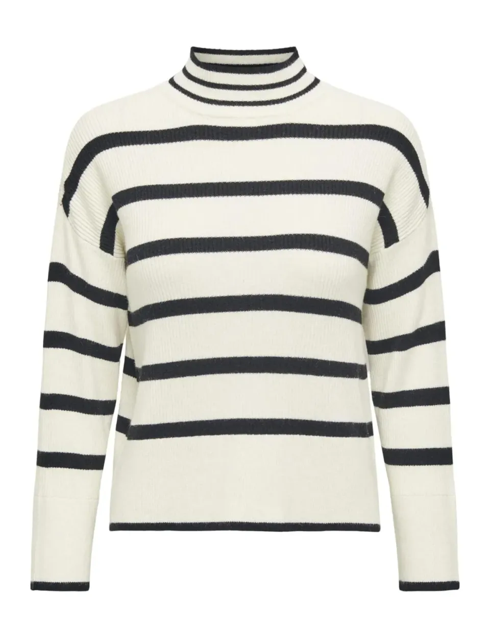 ONLY ONLIBI maglione donna nero girocollo righe