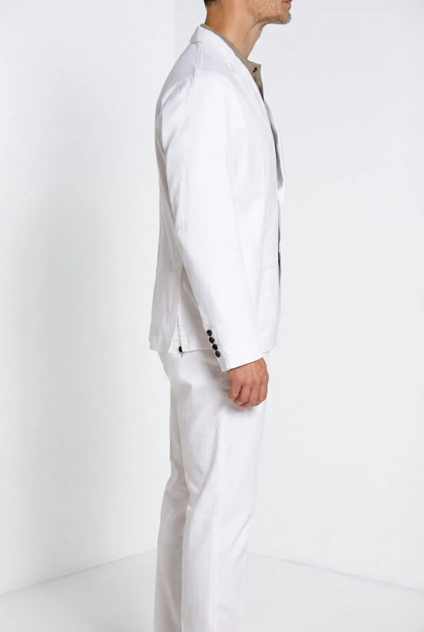 Mason's Da Vinci blazer uomo bianco lino e cotone