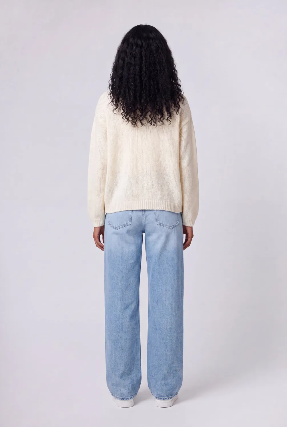 Teddy Smith G-Mela Gilet donna bianco alpaca bottoni perla