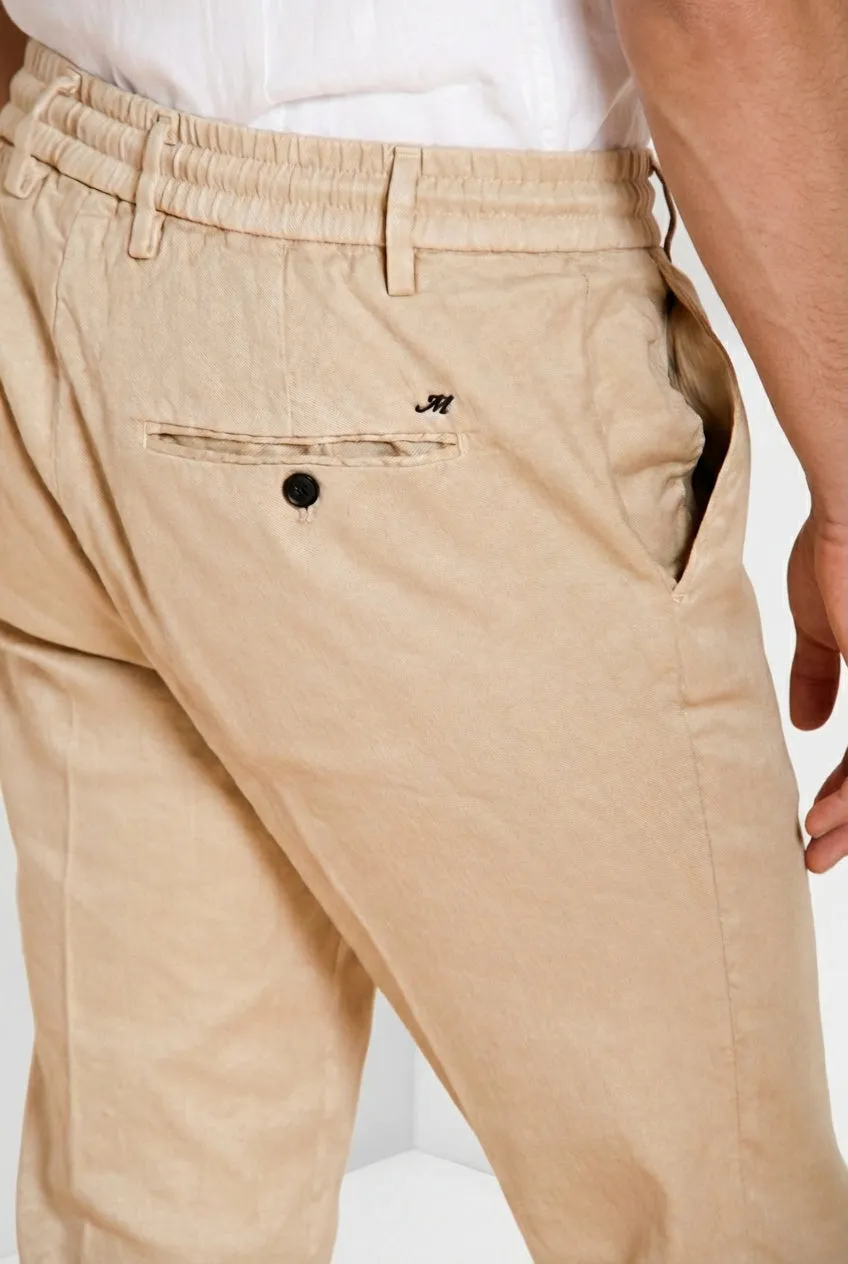 Mason's Milano Jogger chino uomo beige extra slim lino