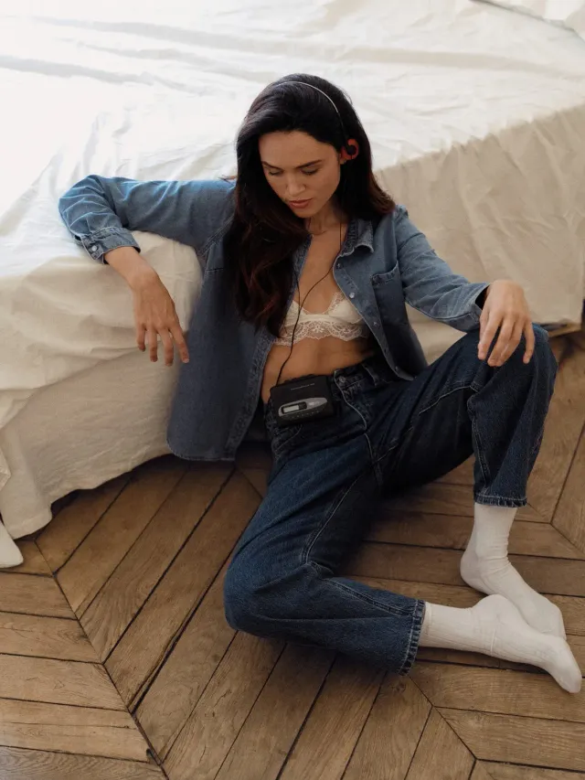 Oraije Tumi jeans barrel blu stone vita regolabile