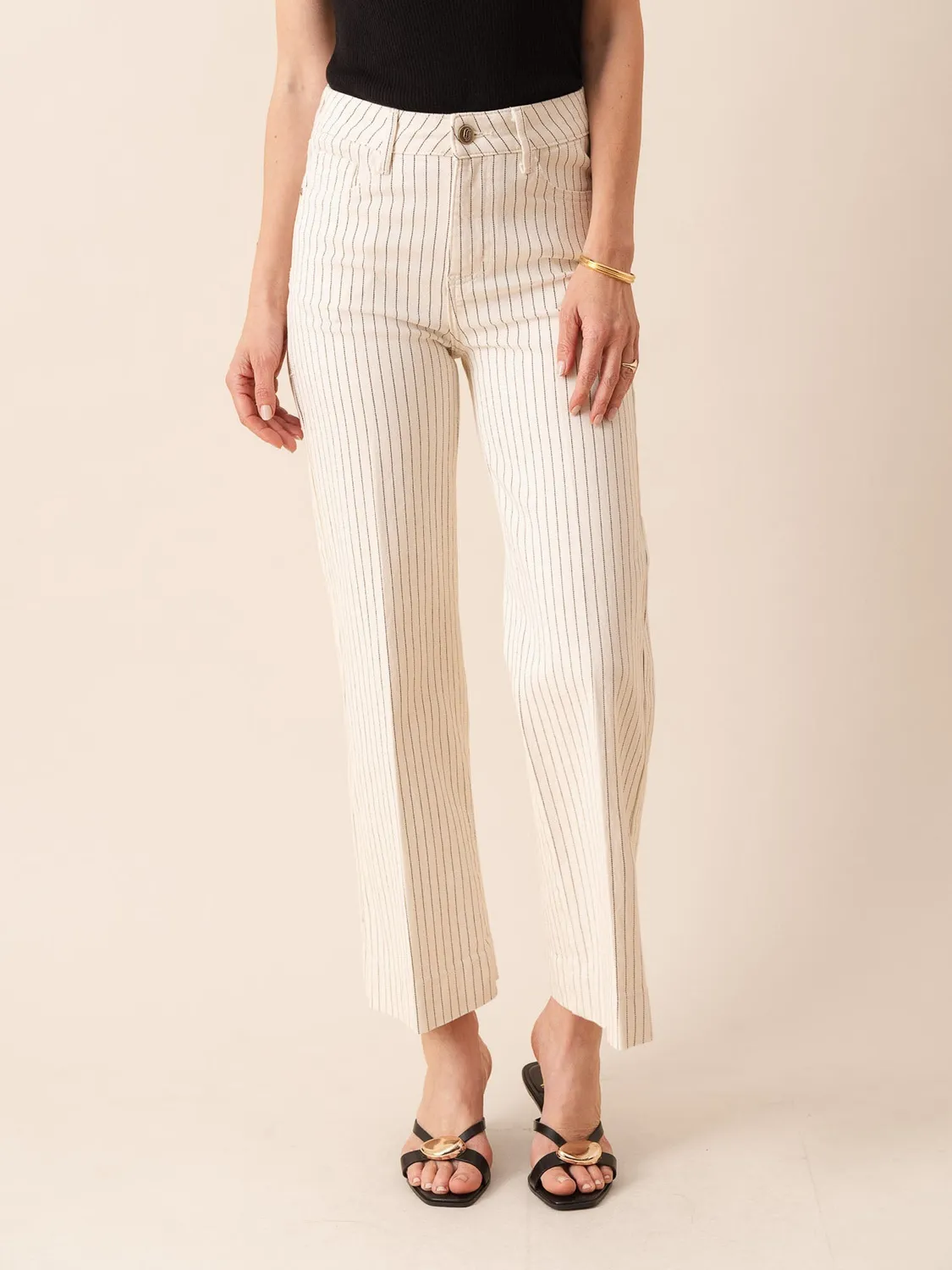 Oraije Vienna jeans wide rigato natural