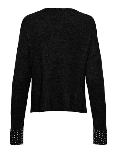 ONLY Onlohio Pullover Scollo Rotondo Nero