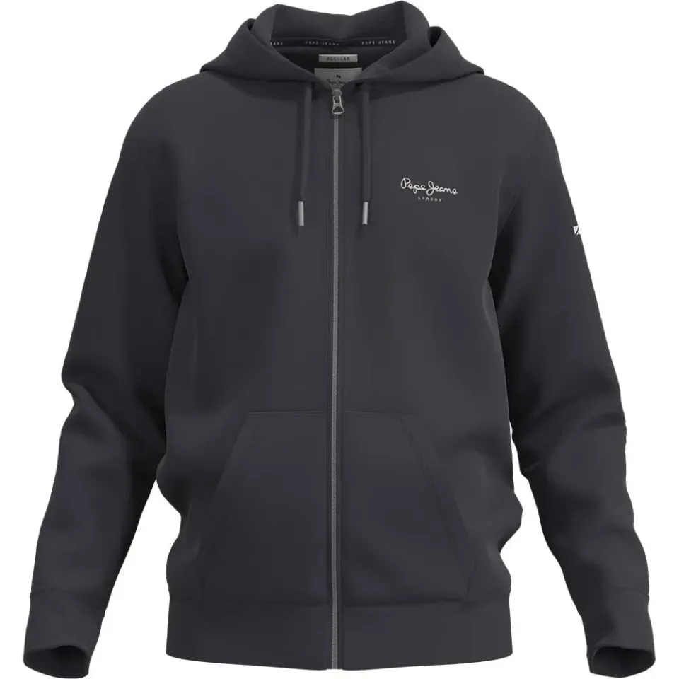 Pepe Jeans Edward felpa tuta uomo grigia zip cappuccio