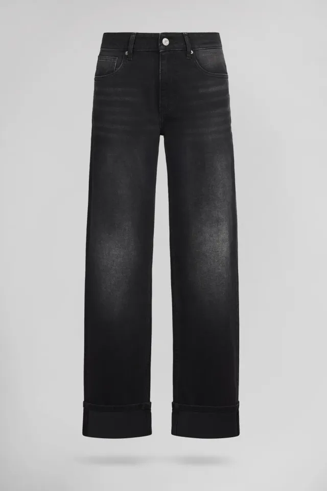 Teddy Smith Boyfriend Black Used jeans donna nero slavato