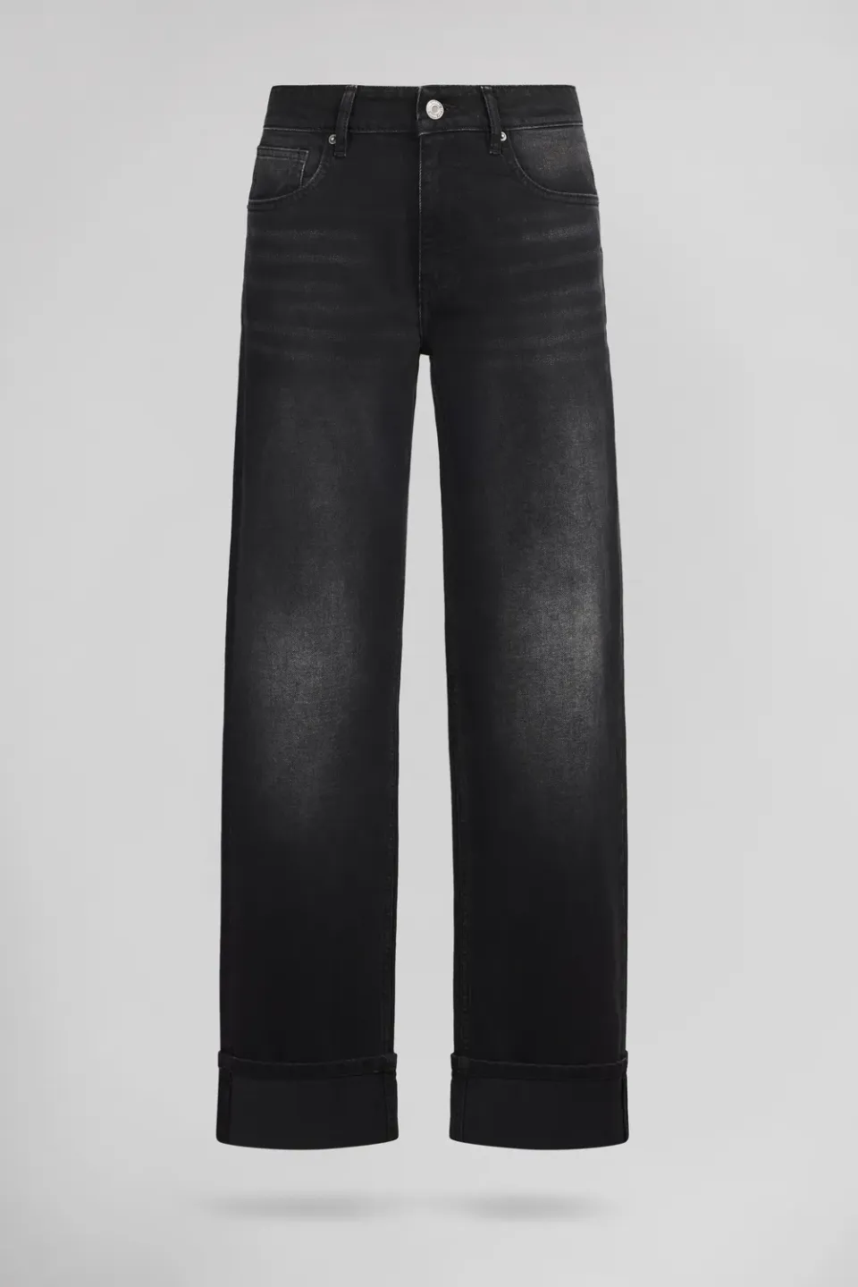 Teddy Smith Boyfriend Black Used jeans donna nero slavato
