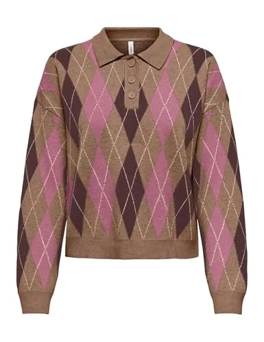 ONLY Onlibi Polo maglia a quadri manica lunga