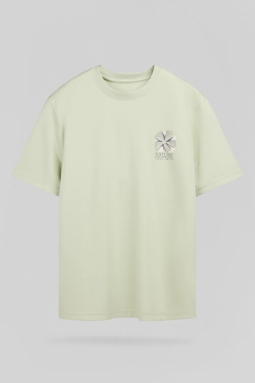Teddy Smith T-Nature MC t-shirt verde nacre 100% cotone