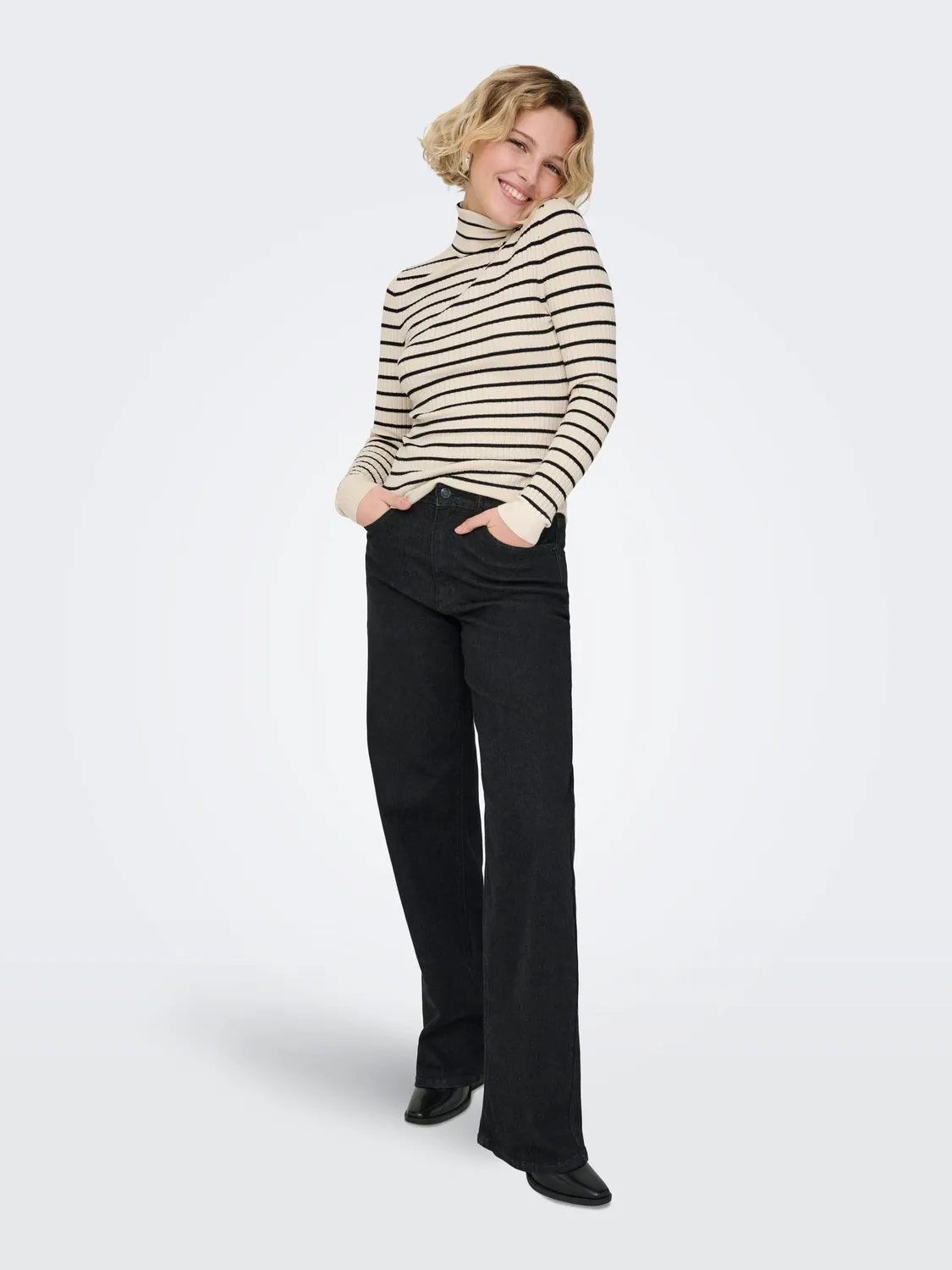 ONLY Onlkarol maglione donna bianco e grigio