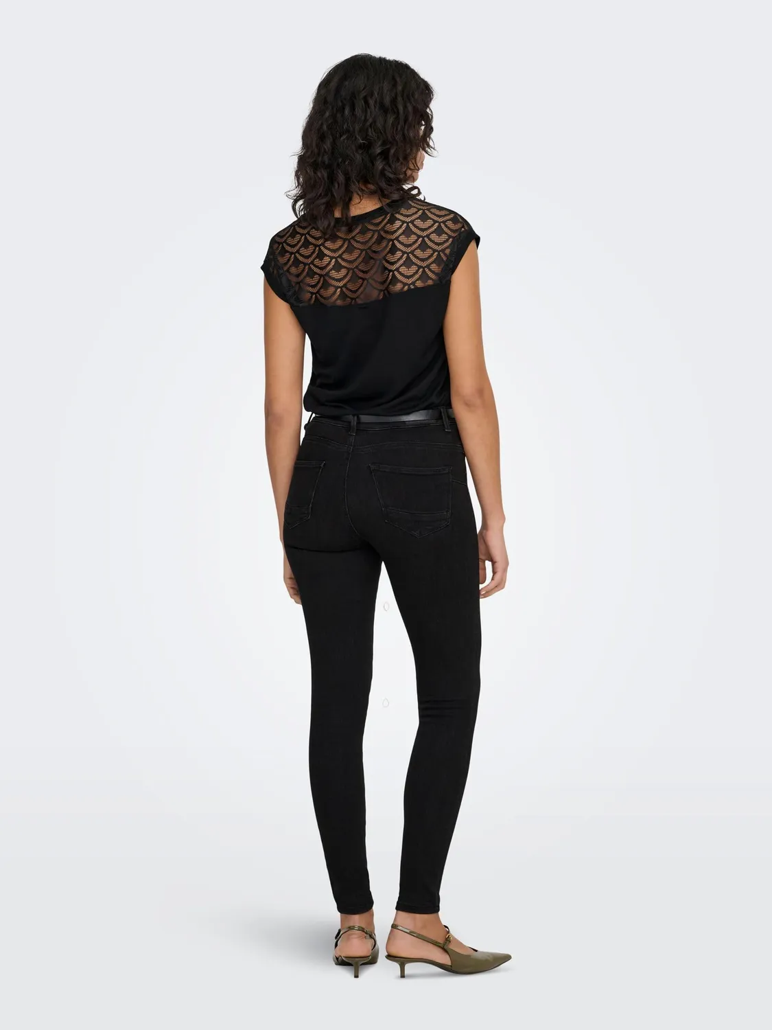 ONLY Onlpower Mid Push Up jeans donna L/32L nero