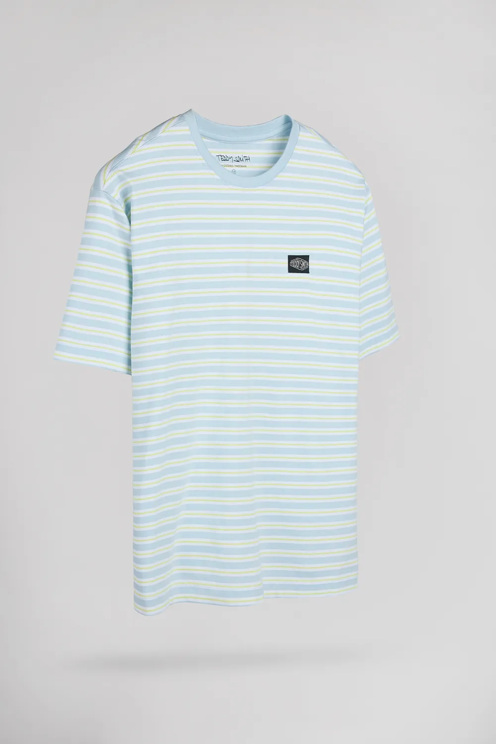 Teddy Smith T-Stry maglietta ragazzo azzurro righe cotone