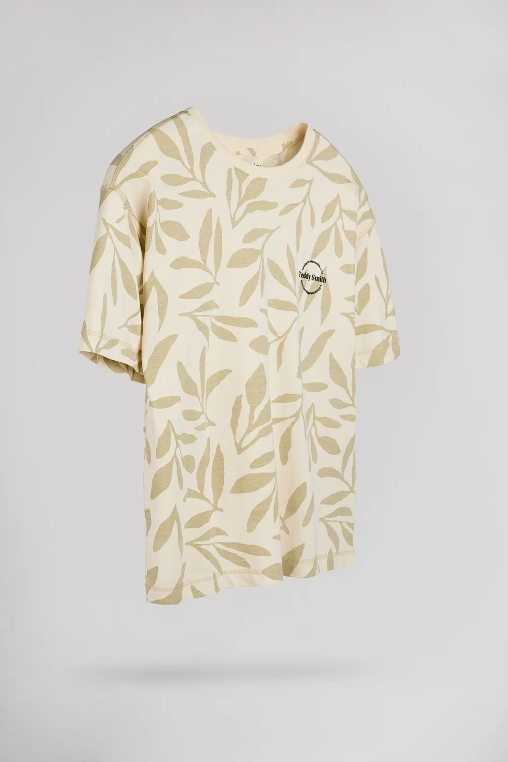 Teddy Smith T-Aresk MC JR t-shirt floreale crema ragazzo