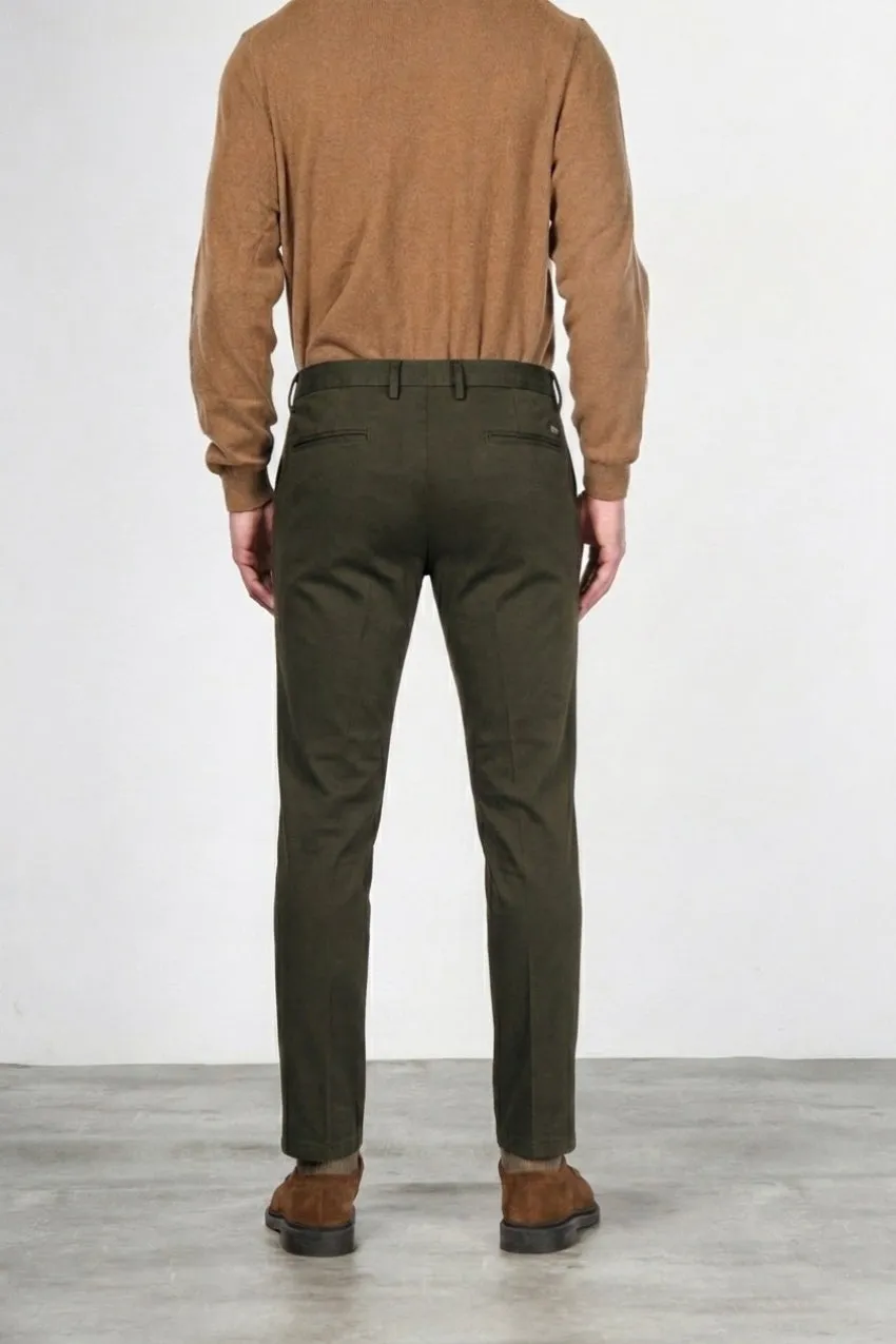 Mason's Torino Flex chino uomo raso slim verde bosco