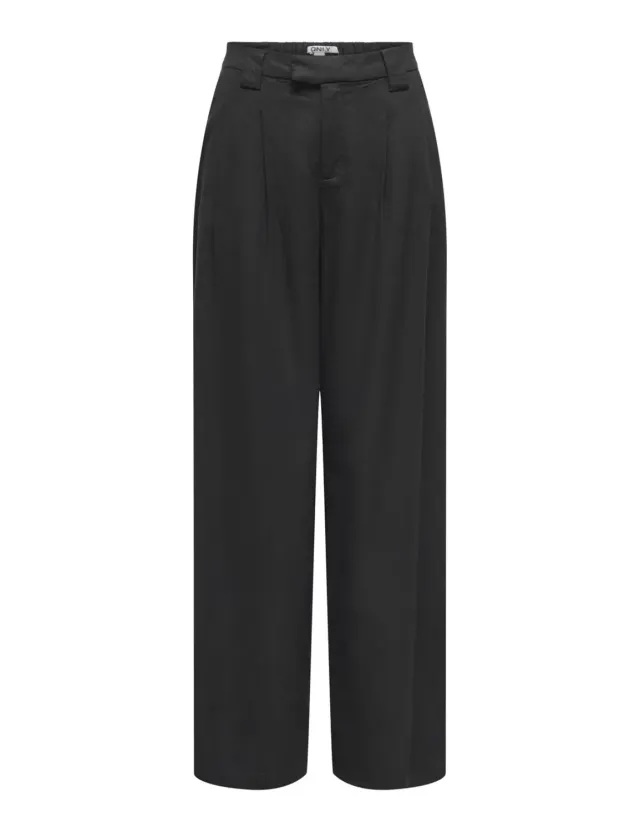 ONLY Onlsvea Goa Pantalone Lino Nero ampio
