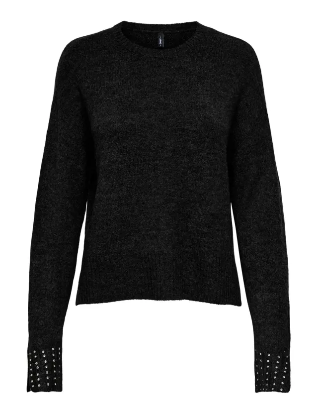 ONLY Onlohio Pullover Scollo Rotondo Nero
