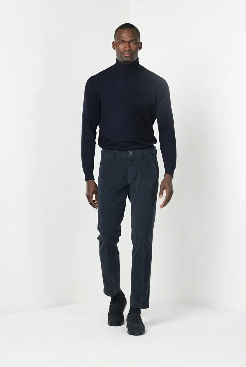 Mason's Torino pantalone chino velluto blu notte slim fit