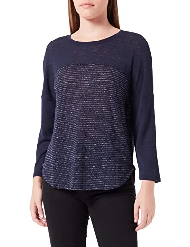 ONLY Felpa Donna Glitter Righe Manica Lunga Cotone
