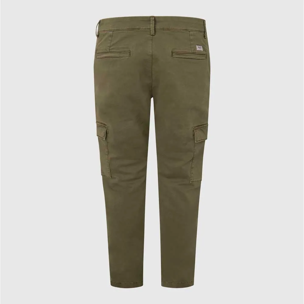 Pepe Jeans cargo uomo slim twill verde militare
