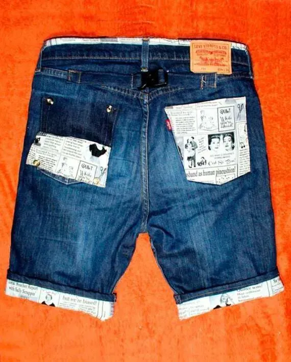 Never Say Never Levi's Vintage Giornale bermuda tessuto