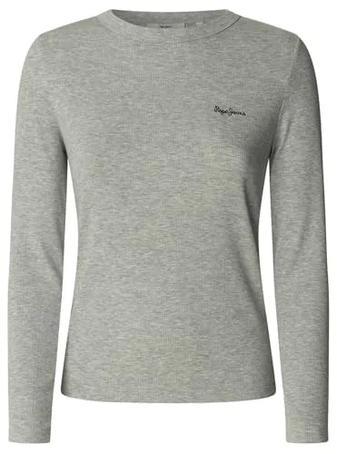 Pepe Jeans Betina t-shirt donna manica lunga nera costina