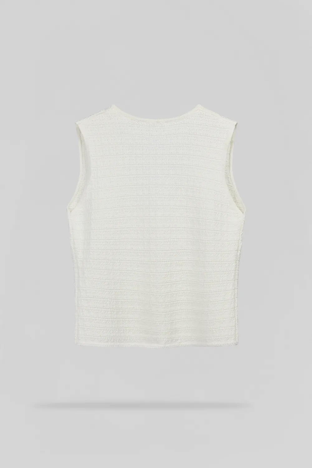 Teddy Smith G-Millie gilet donna bianco maglia testurizzata