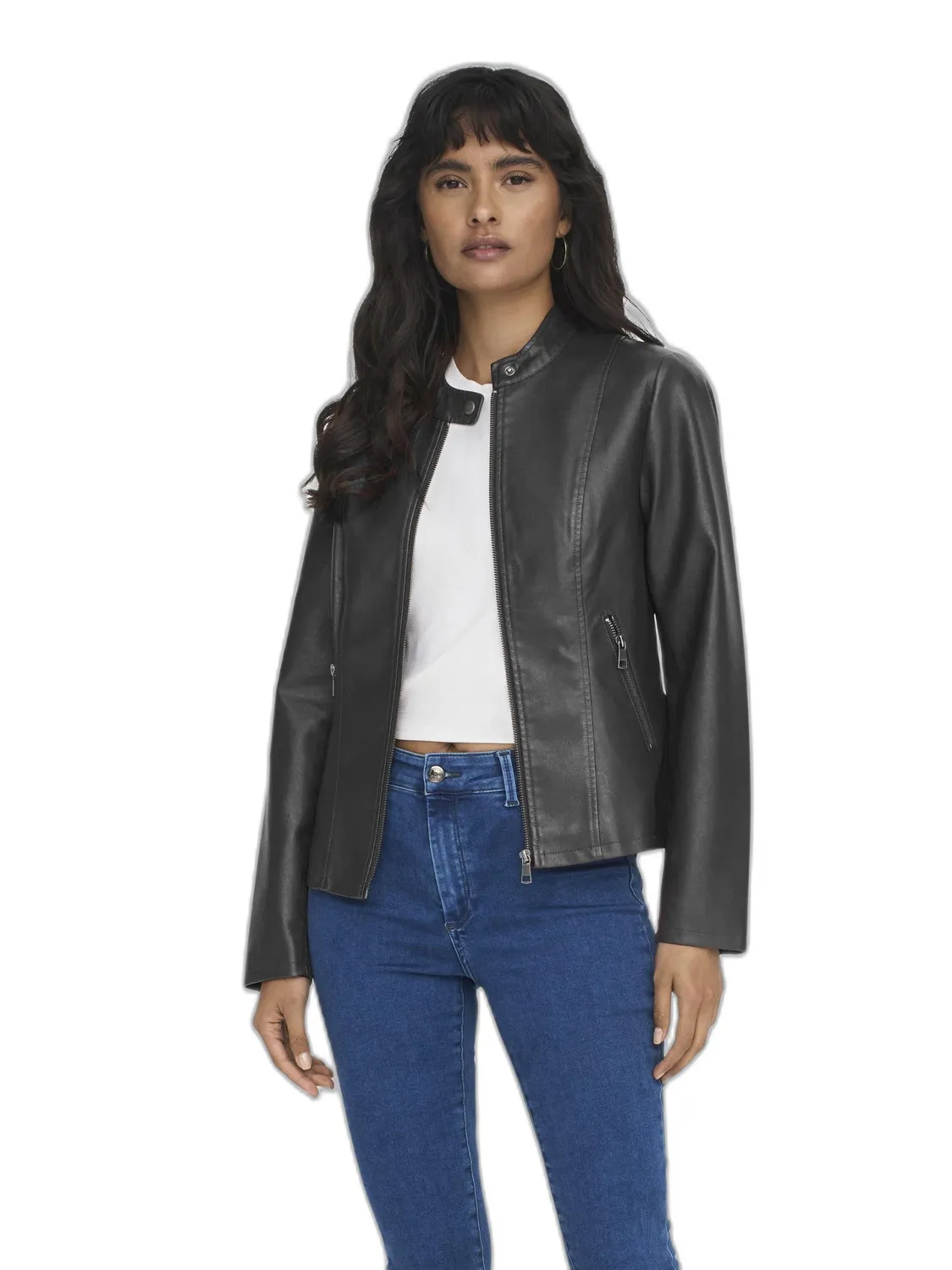 ONLY Onlnewmelisa giacca donna ecopelle collo revers