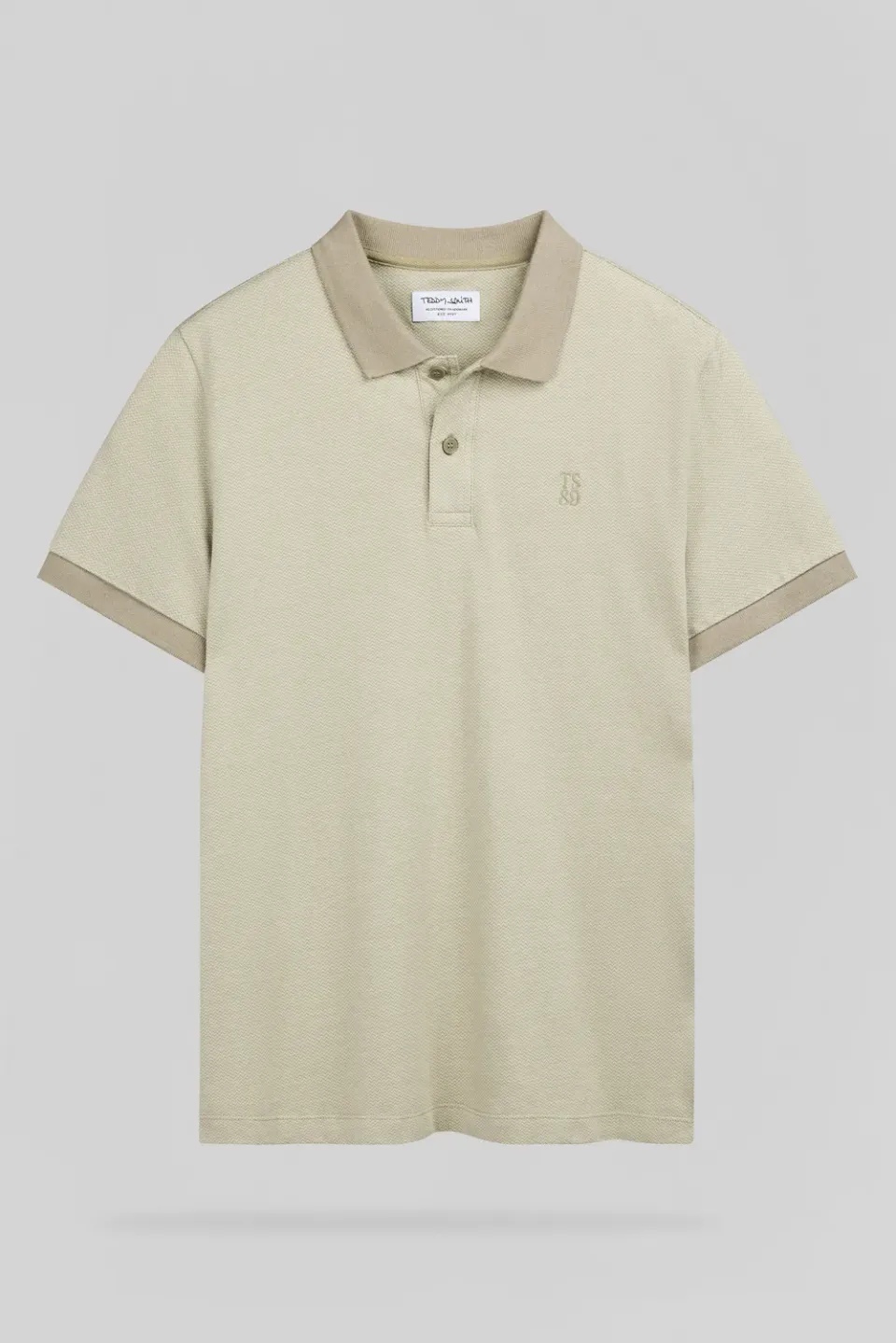 Teddy Smith P-Osey Polo Jacquard Uomo Bleach Kaki