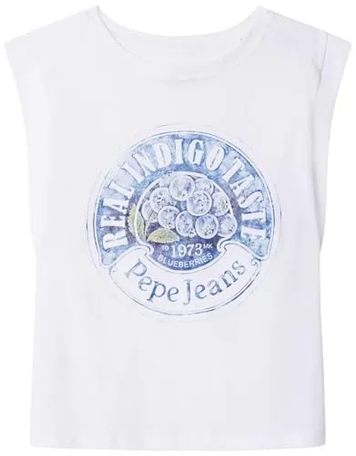 Pepe Jeans Griselda top bambina 10 anni bianco stampa