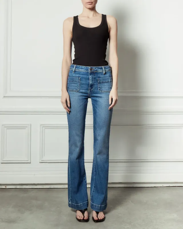 Acquaverde Charlotte Worn jeans bootcut vita media