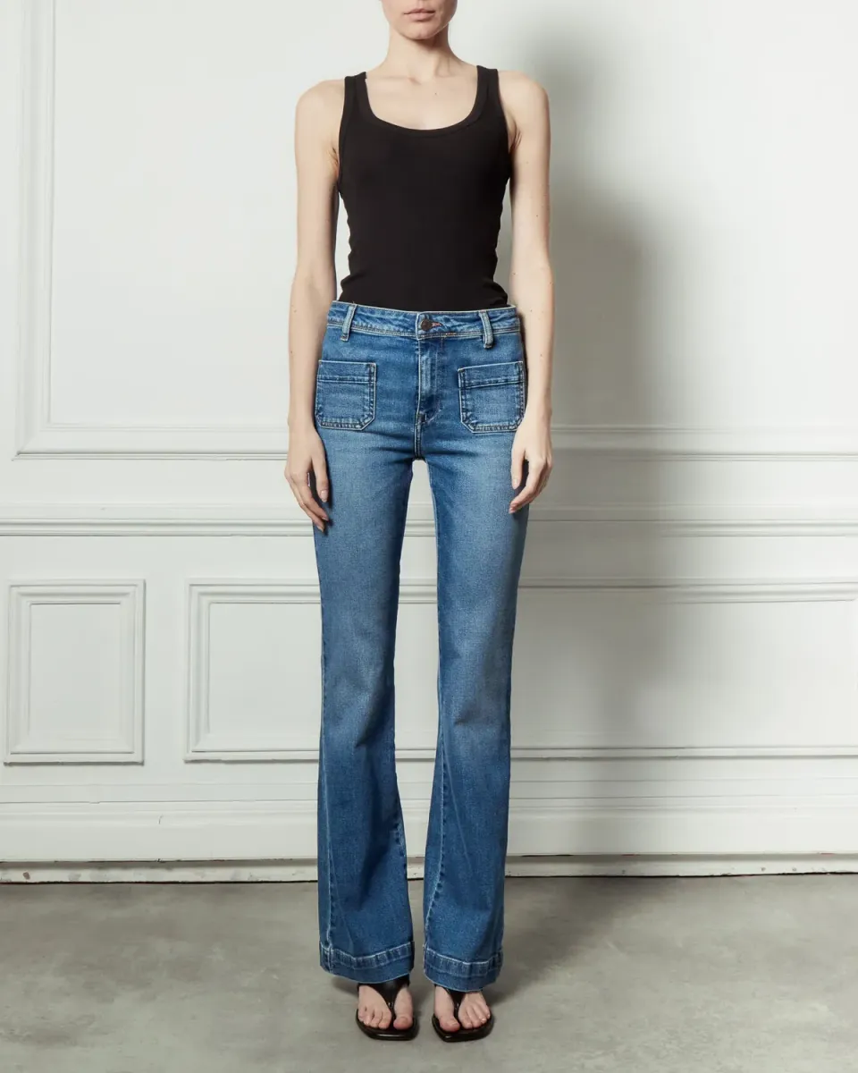 Acquaverde Charlotte Worn jeans bootcut vita media