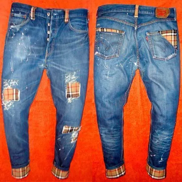 Never Say Never Burberry 03 jeans Levi's vintage tessuto