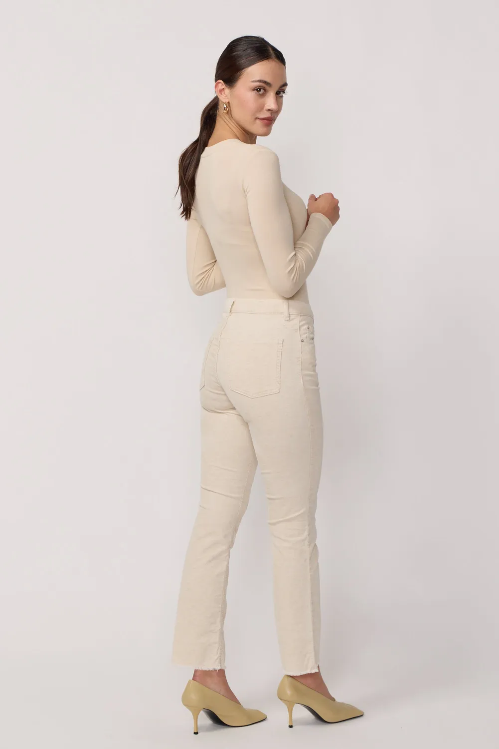 acquaverde Cara pantalone velluto natural bootcut