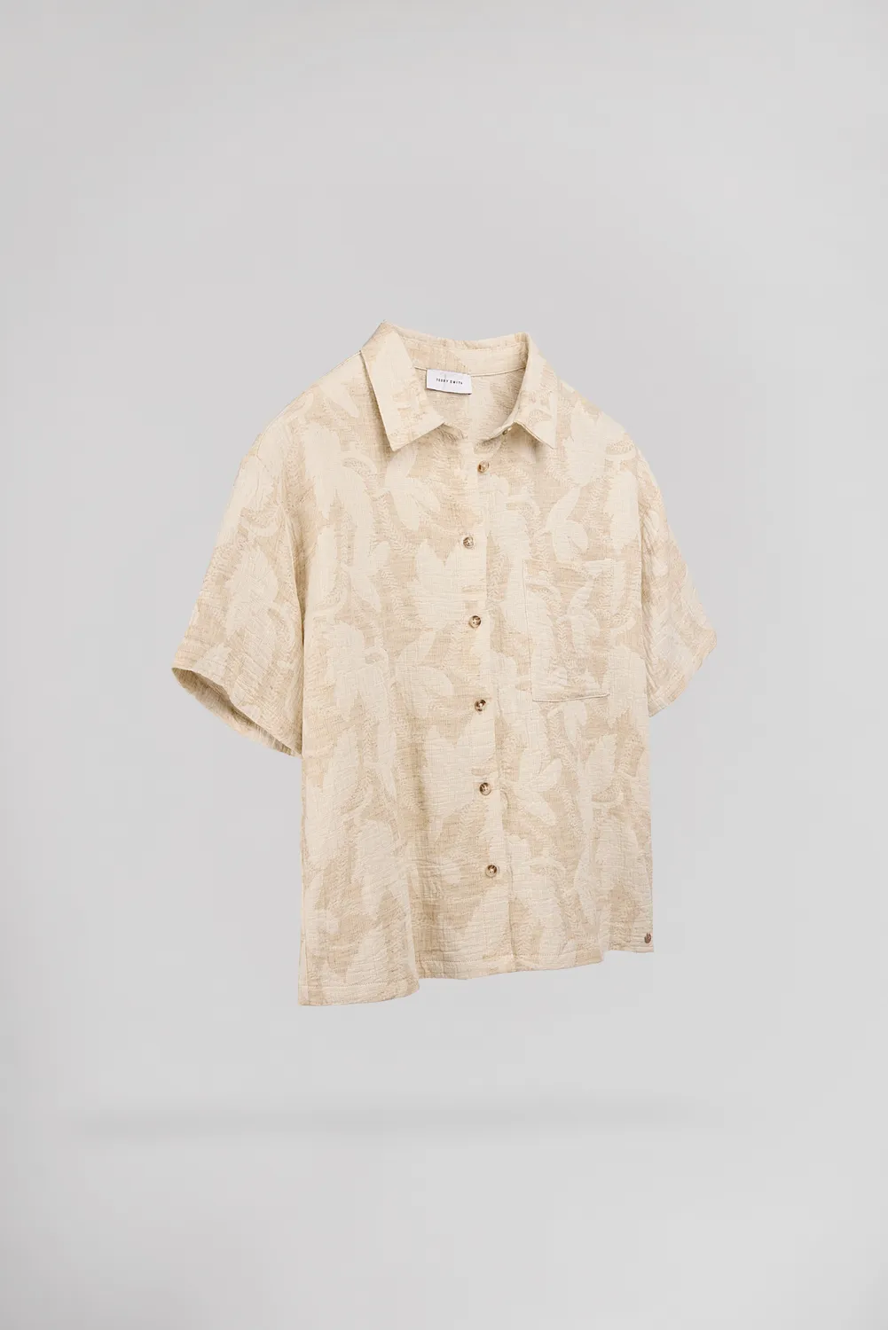 Teddy Smith C-Floral camicia donna Soft Grege lino cotone
