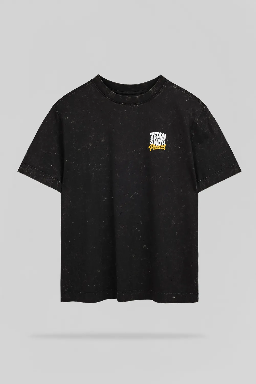 Teddy Smith T-Pizza MC JR t-shirt bambina nero vintage