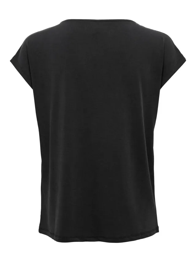 Only Onlfree top donna XL nero scollo V