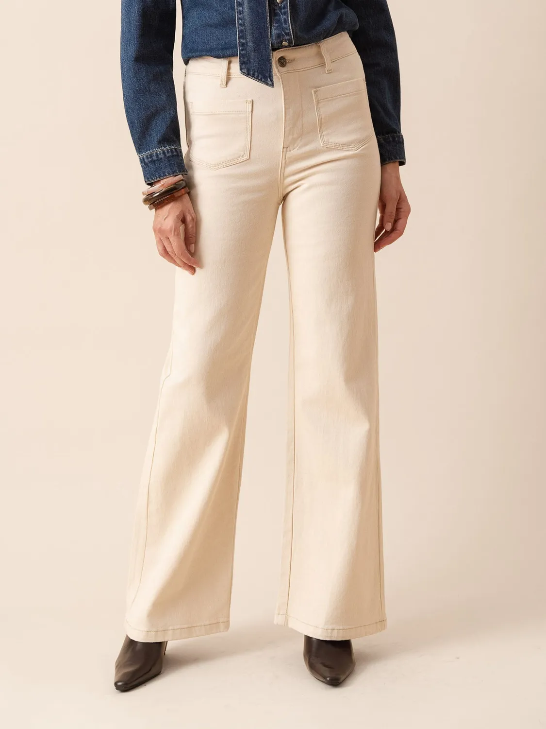 Oraije Gaspard jeans wide beige naturale